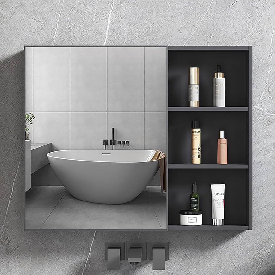 Amazon.co.jp: FVTVHEV 浴室収納キャビネット 壁掛けミラー